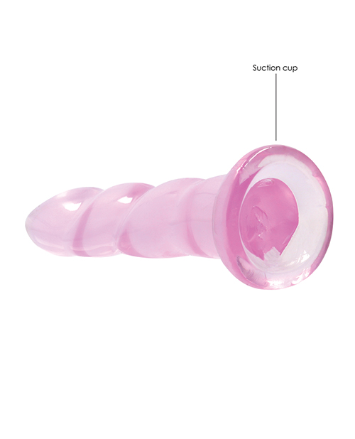 Shots RealRock Crystal Clear Non Realistic 7" Dildo - Pink for sale