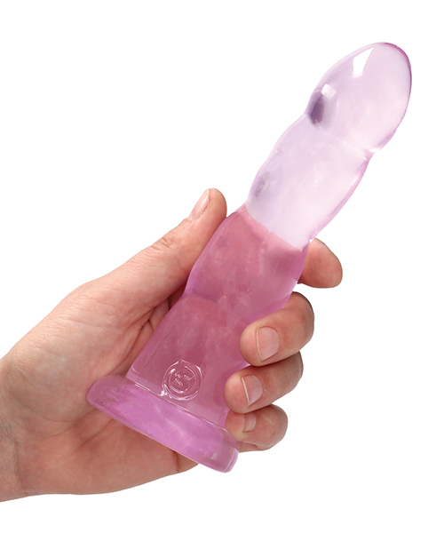 Buy RealRock Shots RealRock Crystal Clear Non Realistic 7" Dildo - Pink