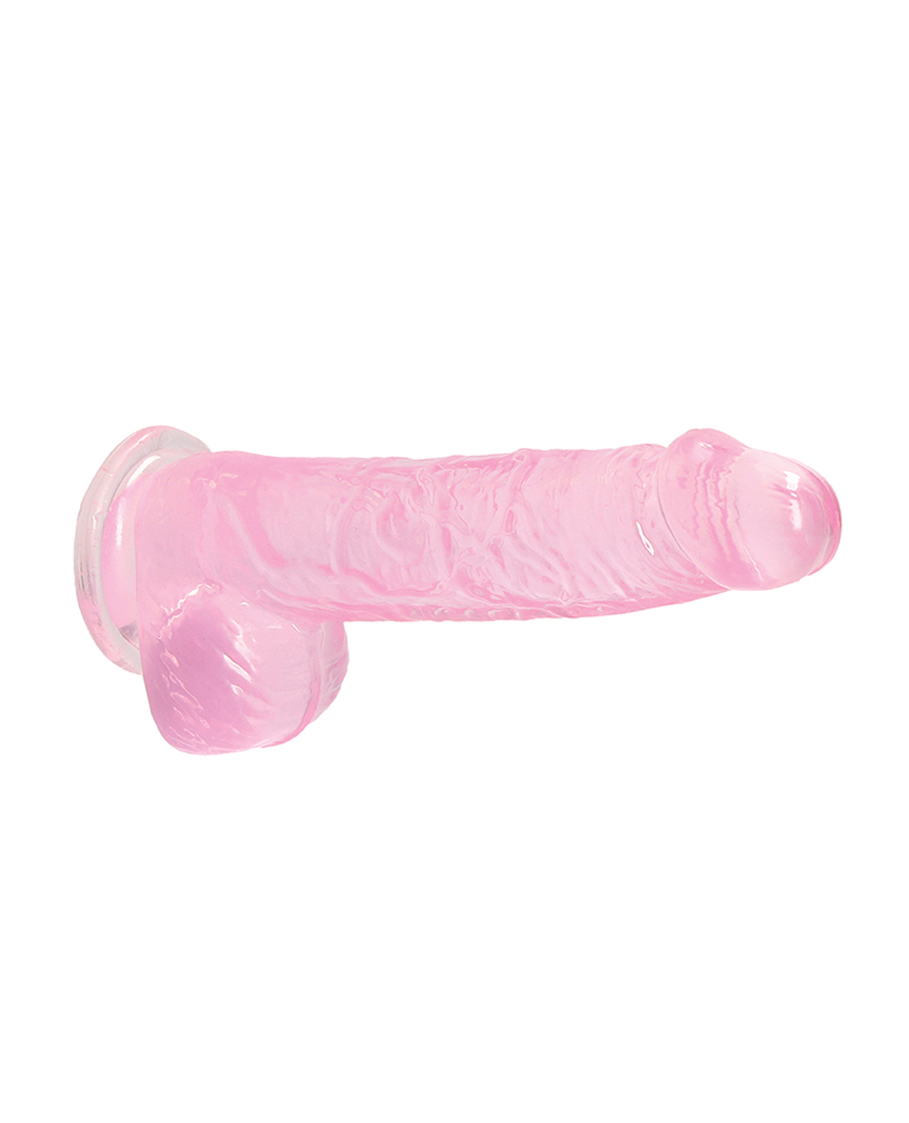 Shots RealRock Realistic Crystal Clear 6" Dildo w/Balls - Pink for sale