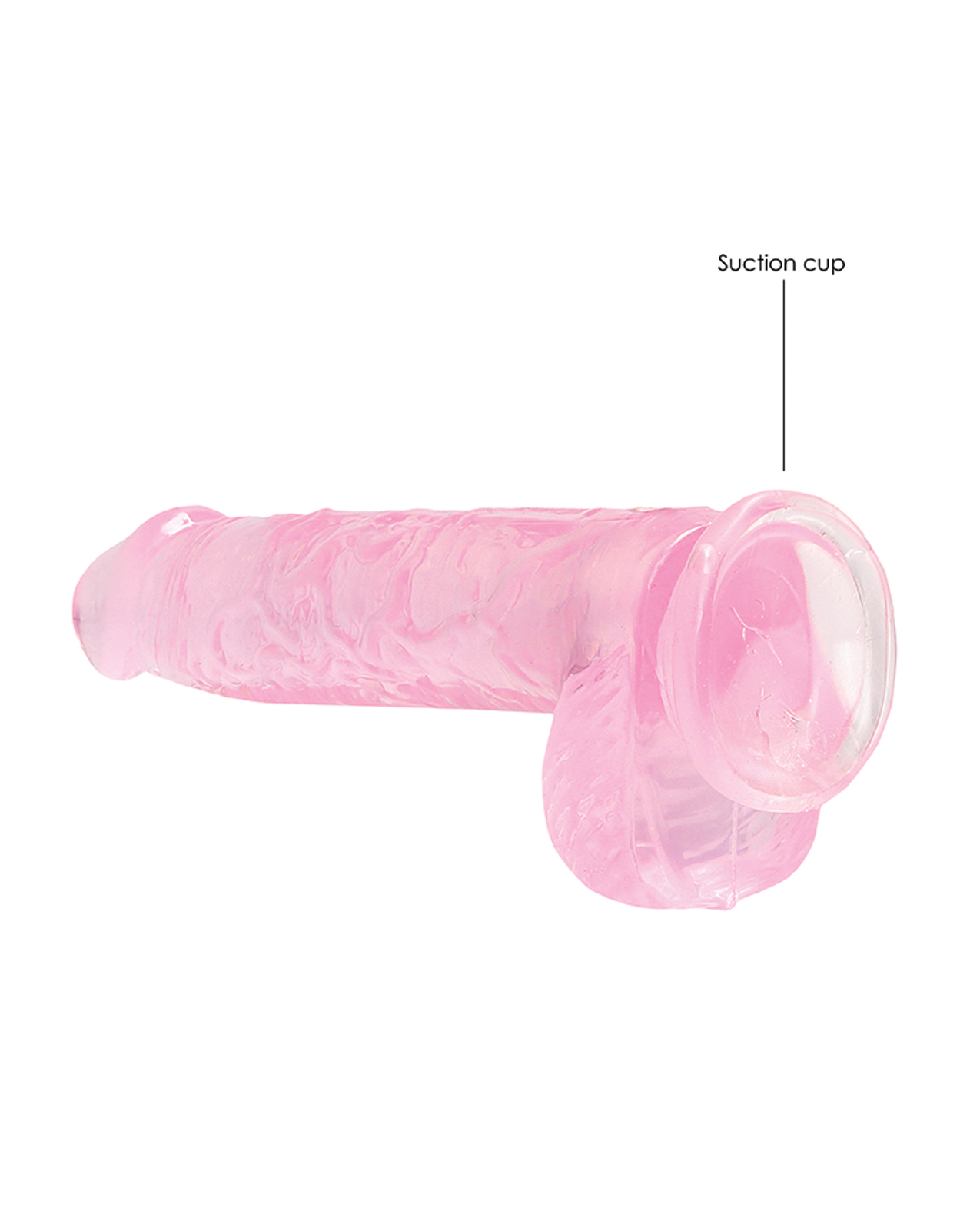 Buy RealRock Shots RealRock Realistic Crystal Clear 6" Dildo w/Balls - Pink
