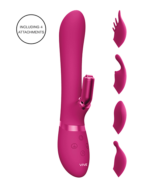 Order Shots Vive Chou G-Spot Rabbit w/Interchangeable Clitoral Attachments - Pink online