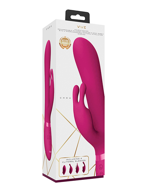 Shop Shots Vive Chou G-Spot Rabbit w/Interchangeable Clitoral Attachments - Pink online