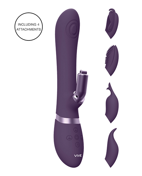 Order Shots Vive Etsu Pulse G-Spot Rabbit w/Interchangeable Clitoral Attachments - Purple online