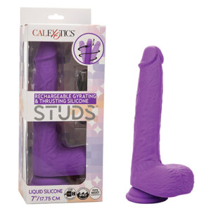 Shop Silicone Studs Rechargeable Gyrating & Thrusting Vibrator - Purple online