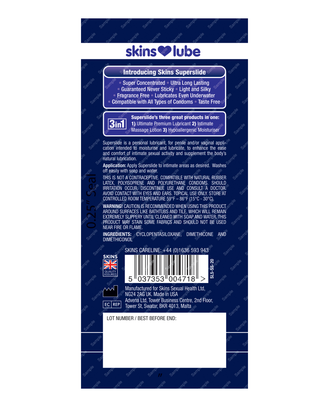Order Skins Super Slide Silicone Based Lubricant - 5 ml Foil online