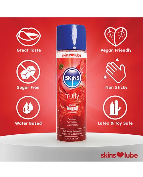 Skins Water Based Lubricant - 4.4 oz Strawberry for sale