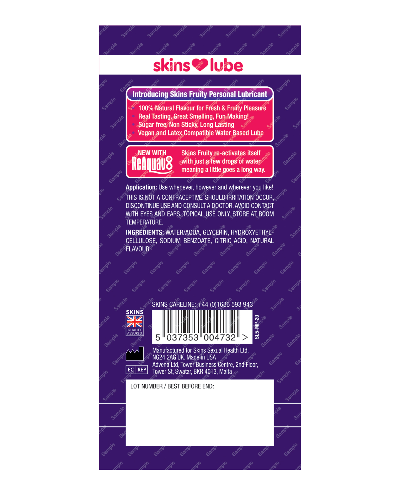 Order Skins Water Based Lubricant - 5 ml Foil Mango & Passionfruit online