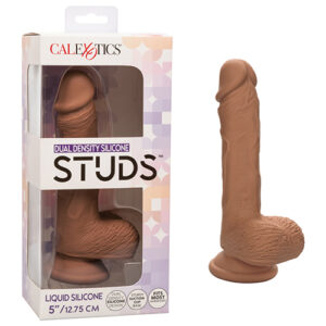 Shop Studs Dual Density Silicone 5" Dildo - Brown online