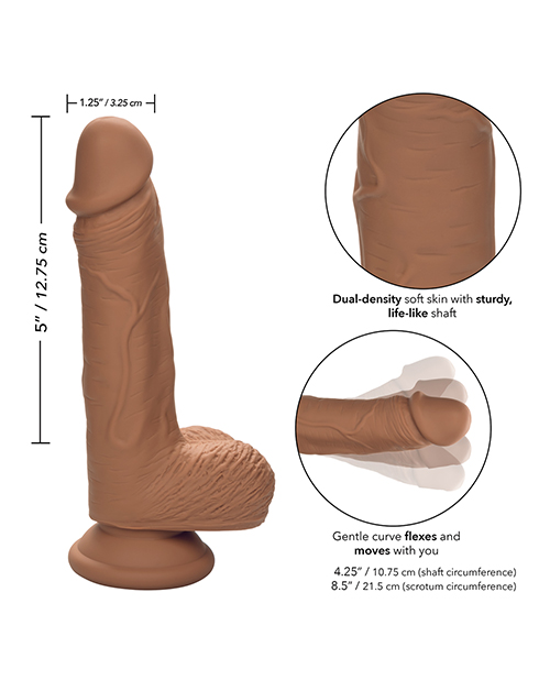 Buy Studs Dual Density Silicone 5" Dildo - Brown