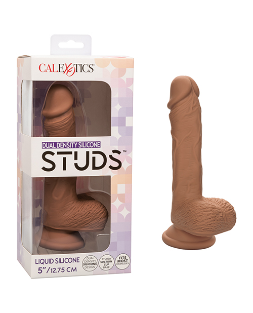 Shop Studs Dual Density Silicone 5" Dildo - Brown online