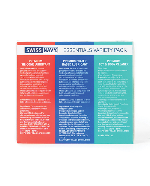 Swiss Navy Essentials Variety Pack of 3 - 1 oz for sale