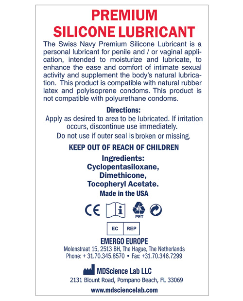 Order Swiss Navy Lube Silicone - 4 oz online