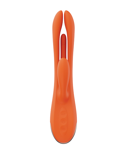 Order Terri App Controlled Kinky Finger Tapping Rabbit Vibrator - Orange online