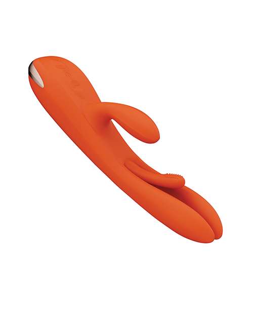 Terri App Controlled Kinky Finger Tapping Rabbit Vibrator - Orange for sale
