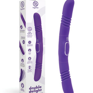 Shop Together Double Delight Double-Ended Vibrating & Thrusting Vibrator - Purple online