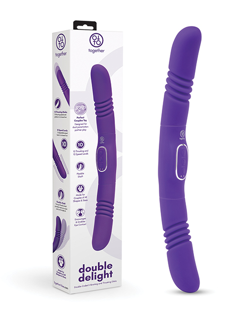 Order Together Double Delight Double-Ended Vibrating & Thrusting Vibrator - Purple