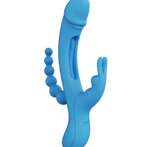 Shop Trilux Kinky Finger Rabbit Vibrator w/Anal Beads - Blue online