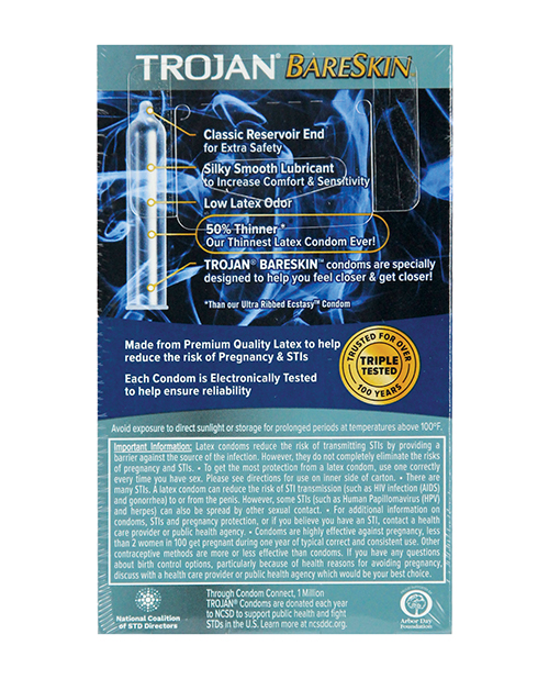 Order Trojan BareSkin Condoms - Box of 10 online