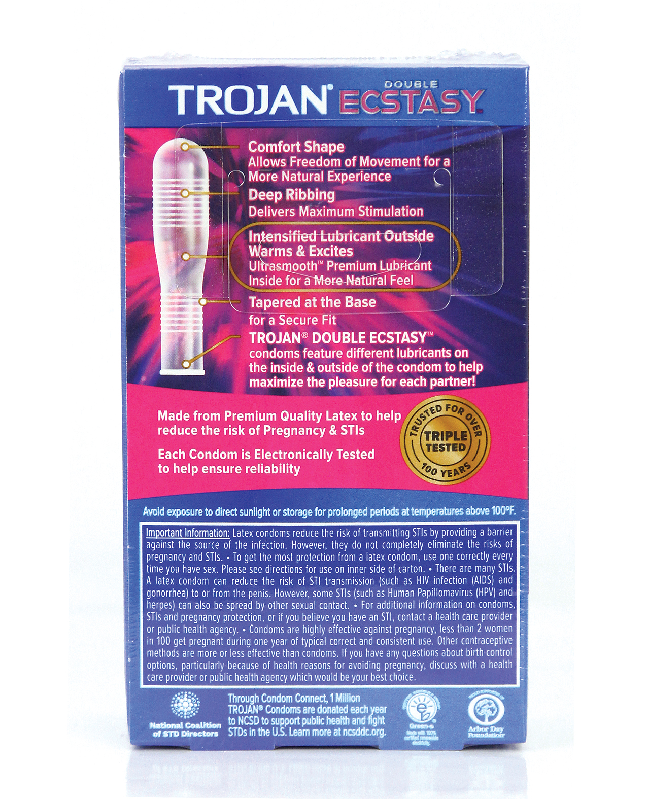 Order Trojan Double Ecstasy Condoms - Box of 10 online