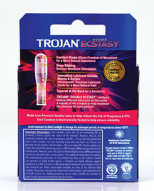 Order Trojan Ecstasy Heat Condoms - Box of 3 online