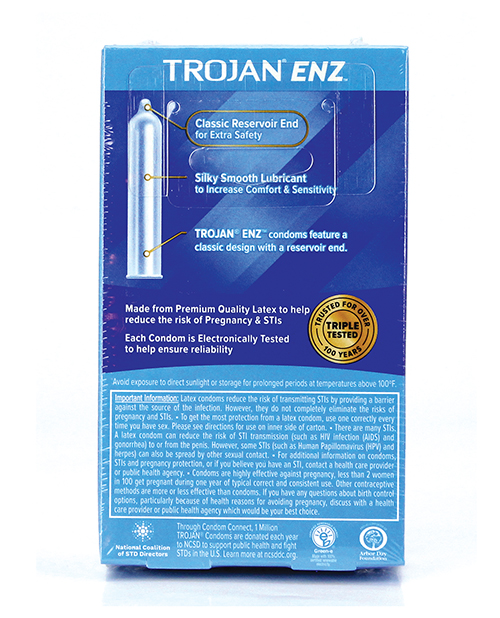 Order Trojan Enz Lubricated Condoms - Box of 12 online