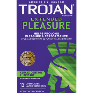 Shop Trojan Extended Pleasure Condoms - Box of 12 online