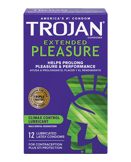 Shop Trojan Extended Pleasure Condoms - Box of 12 online