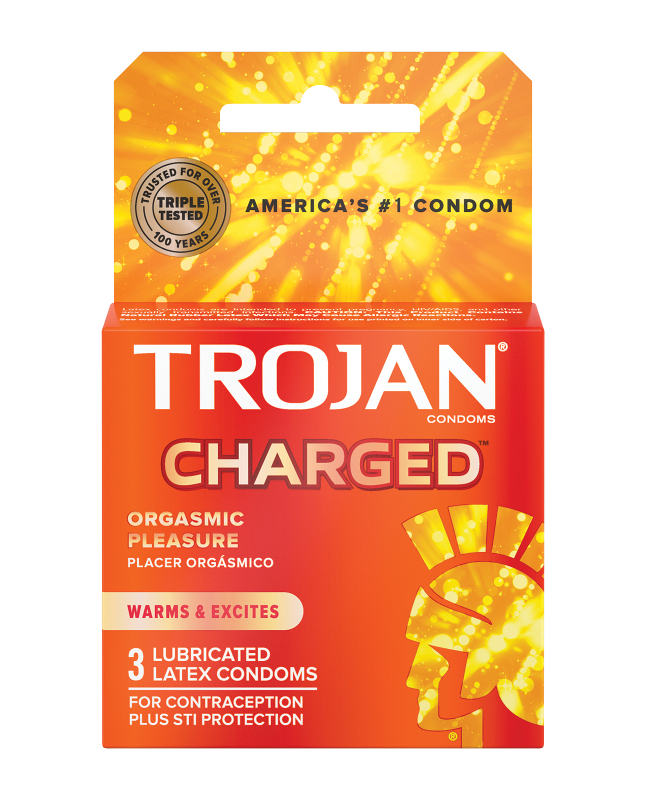 Shop Trojan Intensified Charged Condoms - Box of 3 online