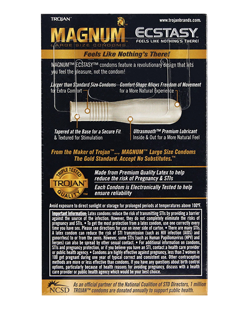 Order Trojan Magnum Ecstasy Condoms - Box of 10 online