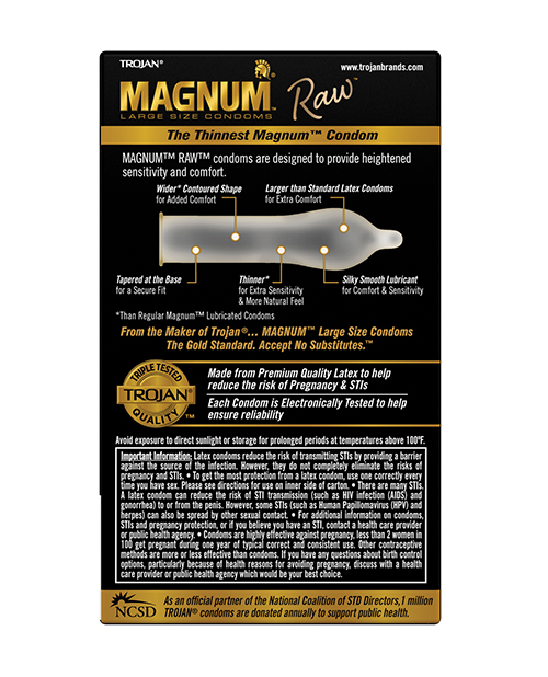 Order Trojan Magnum Raw Condoms - Pack of 10 online