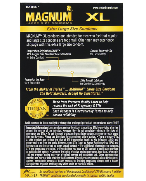 Order Trojan Magnum XL Lubricated Condoms - Box of 12 online