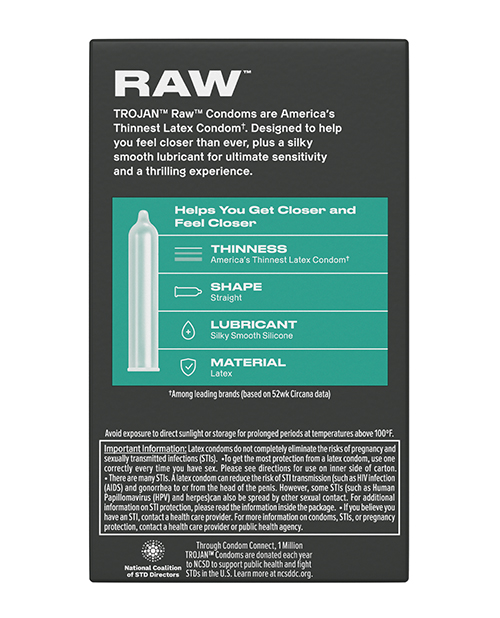 Buy Trojan Trojan Raw Condoms - Pack of 10