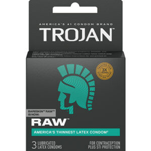 Shop Trojan Raw Condoms - Pack of 3 online