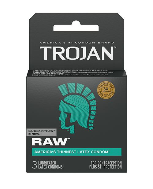 Shop Trojan Raw Condoms - Pack of 3 online