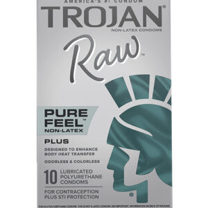 Shop Trojan Raw Pure Feel Non-Latex Condoms - Pack of 10 online