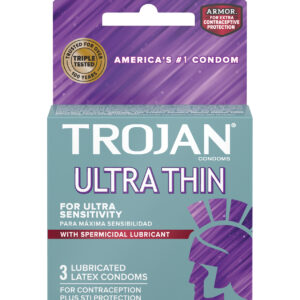 Shop Trojan Ultra Thin Armor Spermicidal - Box of 3 online