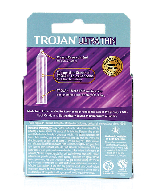 Order Trojan Ultra Thin Lubricated Condoms - Box of 3 online