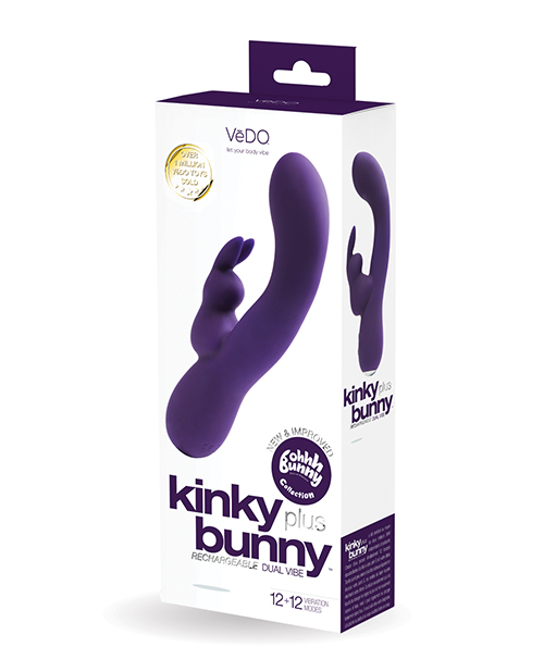 Shop VeDO Kinky Bunny Plus Rechargeable Dual Vibe - Deep Purple online