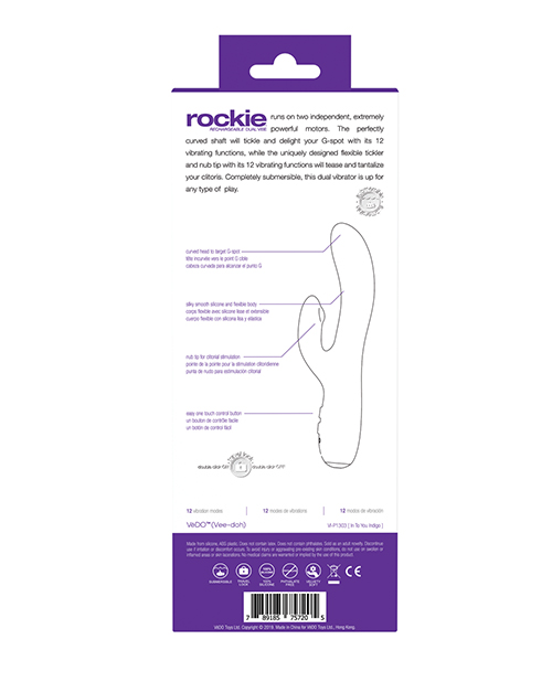 Shop VeDO Rockie Rechargeable Dual Vibe - Indigo