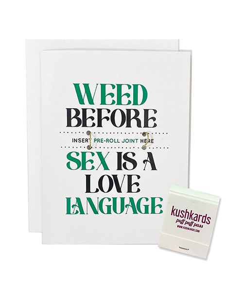 Shop Weed Before Sex Greeting Card w/Matchbook online