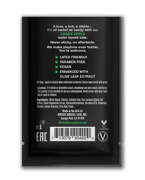 Order Wicked Sensual Care Aqua Waterbased Lubricant - .1 oz Candy Apple online