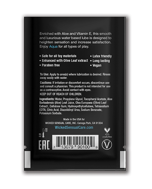 Order Wicked Sensual Care Aqua Waterbased Lubricant - .1 oz Fragrance Free online