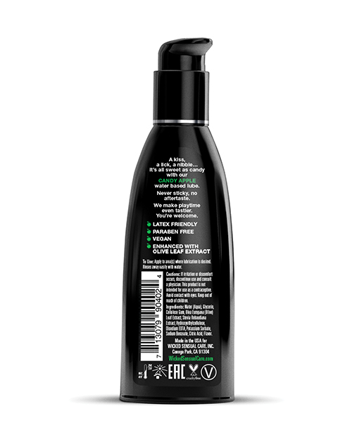 Order Wicked Sensual Care Aqua Waterbased Lubricant - 2 oz Candy Apple online