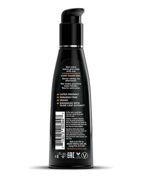Order Wicked Sensual Care Aqua Waterbased Lubricant - 4 oz Cinnamon Bun online