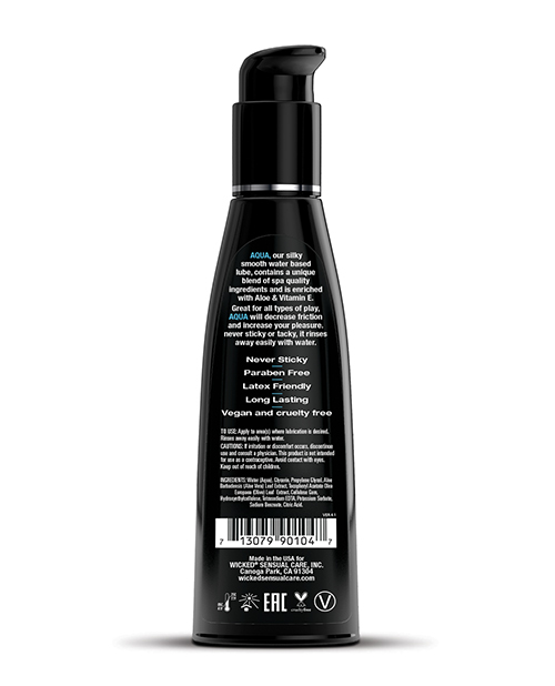 Order Wicked Sensual Care Aqua Waterbased Lubricant - 4 oz Fragrance Free online