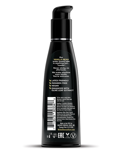 Order Wicked Sensual Care Aqua Waterbased Lubricant - 4 oz Vanilla Bean online