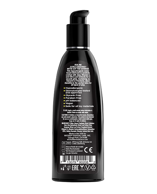 Order Wicked Sensual Care Hypoallergenic Aqua Sensitive Water Based Lubricant - 8 oz Unscented online