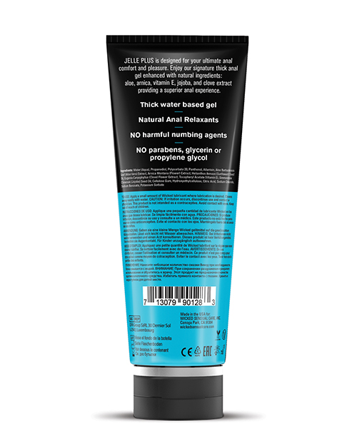 Order Wicked Sensual Care Jelle Plus Water Based Anal Lubricant with Relaxants - 8 oz online
