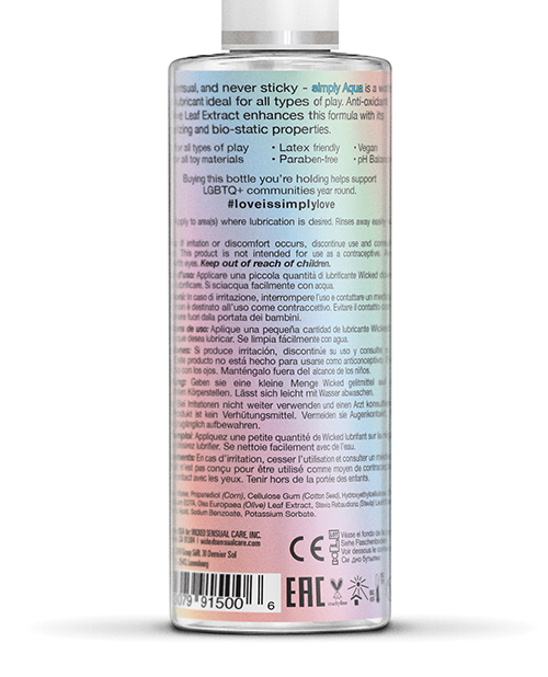 Order Wicked Sensual Care Simply Aqua Special Edition Water Based Lubricant - 4 oz online