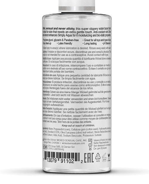 Order Wicked Sensual Care Simply Aqua Waterbased Lubricant - 2.3 oz online